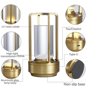 Đèn bàn cảm ứng ngoài trời OEM, đèn bàn hiện đại cho phòng ngủ, đèn bàn không dây sạc lại được, đèn bàn nhà hàng có cổng sạc <span class=keywords><strong>USB</strong></span> - Product Image 5