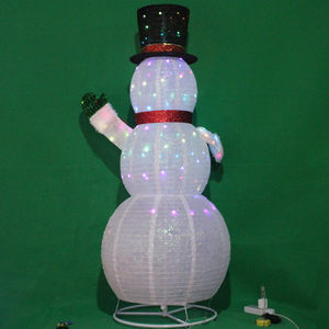 Muñeco de nieve decorativo, tela textil ligera, embalaje retráctil, bonito artefacto de tapicería, brilla con caja de batería de sincronización, - Product Image 5