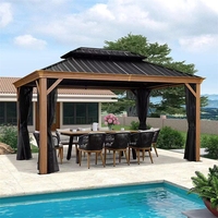 Pergolas et tonnelles professionnelles en bois d'extérieur, tonnelle octogonale extérieure avec certificat CE