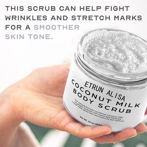 Gommage corporel au lait de coco hydratant et exfoliant pour le corps, le visage, les mains et les pieds - Combat les vergetures, les ridules et les rides - Product Image 5