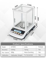 Balance de laboratoire analytique de 500g avec ultra-précision de 0.001g, balance numérique idéale pour les laboratoires, la recherche