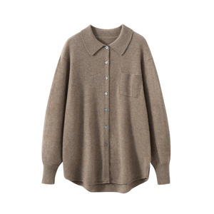 가을 겨울 신상 여성용 100% 캐시미어 스웨터, 여성용 폴로 칼라 캐주얼 스웨터 - Product Image 1