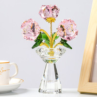 Honneur de cristal personnalisé fleur de cristal lumière luxe et Simple comptoir décoration ornements fleur de cristal