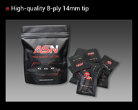 Puntas de Taco de Billar ASN-HSPT-TZ Premium de 8 Capas y 14 mm, 11 Piezas/Bolsa, Puntas de Cuero Rojas y Negras de Alta Calidad, Dureza S/H/M