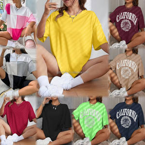 Op Maat Bedrukte Vintage Streetwear Patronen Plus Size Dames Losse Pasvorm Korte Uitgeharde T T-Shirt Modieus Voor Mode T-Shirt - Product Image 5