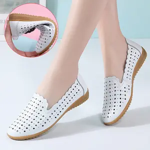 2022 vintage mode cuir bureau mocassins mocassins oxford baskets évider chaussures décontractées plates pour femmes et wanita