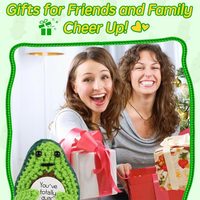Décorations d'œufs de Pâques au crochet en forme d'avocat, mignonnes et amusantes, faites à la main, cadeaux pour les meilleurs amis, collègues, soutien émotionnel avec cartes de réconfort