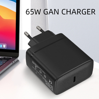 Chargeur rapide USB Type-C GaN 65W PD Shenzhen Lvxiangyuan, prise EU, CE RoHS ERP REACH, adaptateur secteur OVP, respectueux de l'environnement