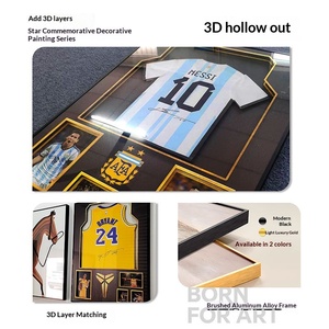 Cornice per Foto di Calcio in Jersey, Decorazione da Parete 3D per Camera da Letto, Quadro Decorativo <span class=keywords><strong>Lionel</strong></span> Messi in Lega di Alluminio - Product Image 4