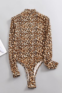 Vêtements pour femmes européennes, vêtements de mise en forme légers, hauts à col montant à manches longues pour femmes, <span class=keywords><strong>combinaison</strong></span>, vente en gros - Product Image 4