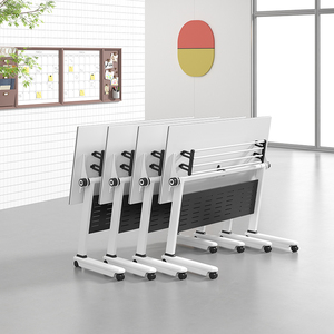 Modern Folding Modular Conference Table Chair Set Easy Assembly Splicing <strong>Long</strong> Table Movable Office <strong>Desk</strong> for Living Room Villa - Product Image 2