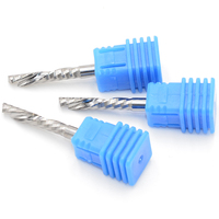 Fraise à spirale en carbure 3.175/4/5/6/8 mm, coupe ascendante et descendante, fraise à sculpter à 1 dent, outil de fraisage, fraise pour routeur CNC pour le bois