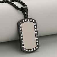 Collier pendentif à graver pour personnalisation, en acier inoxydable miroir, disponible en Or, Argent, Or rose, en stock