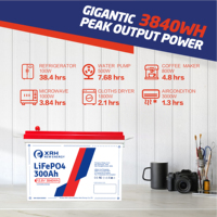 Batterie LiFePO4 à semi-conducteurs XRH 12,8 V 300 Ah avec 4000 cycles, conception compacte pour stockage d'énergie élevé