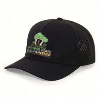 Casquette à 5 panneaux découpée au laser avec matériau à séchage rapide et évacuation de l'humidité pour les performances sportives, le golf et les activités de plein air