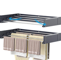 Offre Spéciale Heavy Duty 5 Tiges Type Caché Étendoir À Linge Pliable Étendoir À Linge Mural Pliable