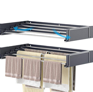 Offre Spéciale Heavy Duty 5 Tiges Type Caché Étendoir À Linge Pliable Étendoir À Linge Mural Pliable - Product Image 1