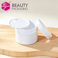 Pot en plastique PP à double paroi, angle droit, 5/10/15/30/50/100/150/200/250/300 ml, surface mate ou brillante, contenant cosmétique