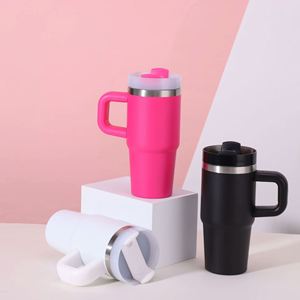 Vaso Térmico de Acero Inoxidable de 14 oz Personalizado al por Mayor, Taza Aislante para Bebidas Frías y Calientes, Portátil para Exteriores, Doble Compartimento para Bebidas, Taza para Auto con Asa - Product Image 2