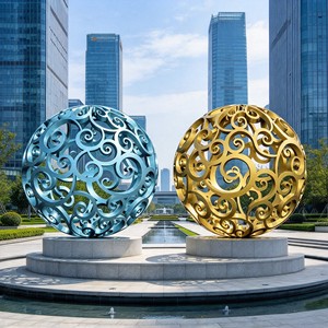 Escultura Metálica Grande de Doble Corazón Rojo para Exteriores, Marco Hueco, Instalación Artística Moderna con Temática de <span class=keywords><strong>Amor</strong></span> para Plaza, Decoración Brillante - Product Image 3