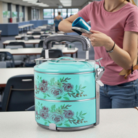Nouveau Style Coloré En Acier Inoxydable 1L Boîte À Lunch Thermique Alimentaire Transporteur Chauffable Conservation Caractéristique pour Conteneur Couvercles