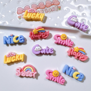 Charm in Resina con Scritte Arcobaleno Cartoon 2025, Accessori Fai-da-Te per Decorazioni - Product Image 4