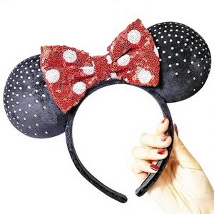 MUESTRA RETAIL H.E.R. Accesorios con Licencia Oficial: Orejas de Minnie Coloridas, Diadema de Disfraz para Niños, Fiesta de Cumpleaños, Peluche con Diamantes, Hecho en China - Product Image 1