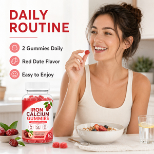 Adult Iron & Calcium Gummies-Blood <b>Builder</b> Vitamin Supplement Vegan & Gluten-Free - Product Image 4