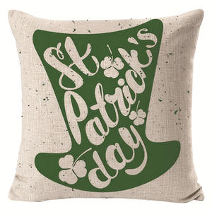 Décorations pour la Saint-Patrick : Housses de coussin personnalisables en polyester vert avec trèfles et lutins pour la maison, l'hôtel et l'hôpital - Product Image 5