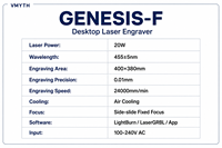Machine de gravure au laser à diode 20W 400x380mm, verrouillage de sécurité pour enfants, lunettes de protection incluses, indicateur tricolore, pour artisanat familial DIY