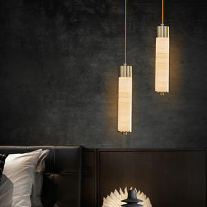 Lustre moderne de luxe tout en cuivre et marbre, nouveau style chinois, chambre à coucher, chevet, salon, éclairage, lustres, lampes suspendues - Product Image 2