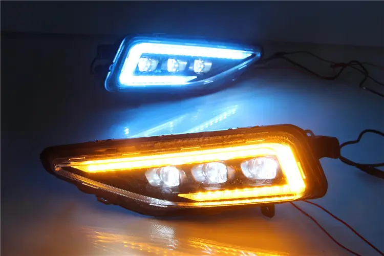 Gobison高品質LEDデイタイムランニングライトフォグライトフォルクスワーゲンVWラビダプラス2018フォグライト用ウインカー