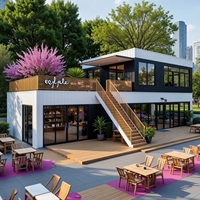 Villa préfabriquée modulaire réutilisable et extensible à deux chambres, type conteneur, respirante et ronde, pour serre