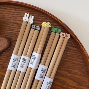 Baguettes en bambou Yuanjin, design animalier de dessin animé, forme ronde, pour usage domestique, adulte - Product Image 2