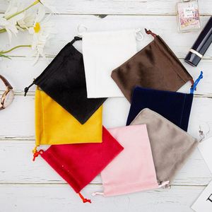 Sac à cosmétiques en velours à cordon de serrage, grand format 10x20cm, logo personnalisé, taille personnalisée, pochette en velours pas chère - Product Image 3