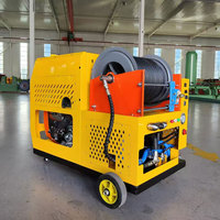 Machine de nettoyage de canalisations à essence télécommandée 37HP 80LPM, nettoyeur haute pression pour plomberie avec kit de buses