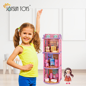 Princesse Villa maison jouets grande maison de poupée accessoires bricolage semblant jouer maison de poupée pour filles cadeaux - Product Image 4