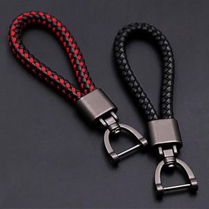 <b>Custom</b> Laser Logo High Quality Fashion Woven Leather Braided Rope Luxury Car Keychain Screwdriver <b>Key</b> <b>Rings</b> Zinc Alloy - Product Image 2
