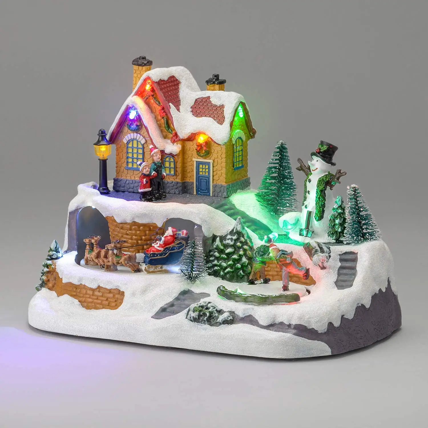 Noel köyü sahne müzik animasyonlu LED süs akülü buz pateni sahne
