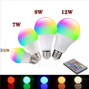 <span class=keywords><strong>Ampoule</strong></span> LED intelligente RGB à commande vocale, contrôle de groupe sans fil par application, prix d'usine, ventes chaudes, 3W 5W 9W 10W 15W, télécommande - Product Image 1