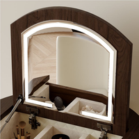 Ensemble de coiffeuse en cuir de luxe de style moderne du milieu du siècle, commode pour chambre à coucher, commode pour enfants, coiffeuse antique avec miroir à vendre