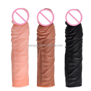 Adult <span class=keywords><strong>PVC</strong></span> Male Sex Toy Wieder verwendbare Penis Kondom Penis hülle für die Verlängerung des bequemen Begleiters des Mannes - Product Image 5