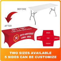 Nappe de table de conception personnalisée de haute qualité de 6 pieds nappe publicitaire jetable réutilisable pour les événements en plein air mariages salons professionnels