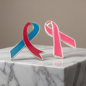 Spilla <span class=keywords><strong>in</strong></span> Metallo per la Consapevolezza e la Prevenzione del Cancro al Seno, Nastro della Speranza, Distintivo da Bavero per Medici - Product Image 6