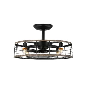 18-inch American-style cage LED DC motor <b>ceiling</b> fan with <b>light</b> and <b>remote</b> <b>control</b>, suitable for home and office use - Product Image 1