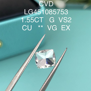 Joias Messi D E F G H Cor 1 Quilate 2 Quilates VVS VS 3ct 2ct 1ct Diamante de Laboratório em Forma de Almofada Diamante Cultivado em Laboratório - Product Image 4