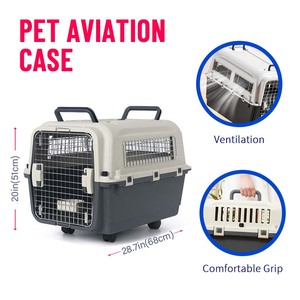 Cage de <span class=keywords><strong>transport</strong></span> pliable pour animaux de compagnie, motif uni, approuvée par les compagnies aériennes, <span class=keywords><strong>en</strong></span> plastique et métal, pour les voyages <span class=keywords><strong>en</strong></span> <span class=keywords><strong>avion</strong></span> - Product Image 2