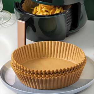 Revestimientos para freidoras de aire Desechables Papel de pergamino biodegradable de 8 pulgadas Compatible con COSORI/<span class=keywords><strong>InstantPot</strong></span> 5-8 QT Resistente al aceite 428F Clean - Product Image 6