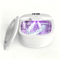 Nettoyeur à ultrasons professionnel pour bijoux, appareils dentaires, prothèses et lunettes 45 000 Hz Portable 360 °   Machine de nettoyage en profondeur