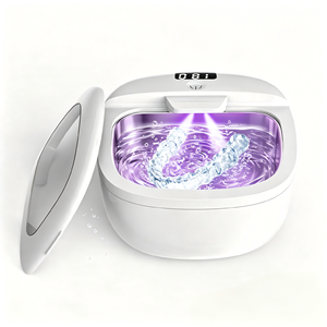 Nettoyeur à ultrasons professionnel pour <span class=keywords><strong>bijoux</strong></span>, appareils dentaires, prothèses et lunettes 45 000 Hz Portable 360 °   Machine de <span class=keywords><strong>nettoyage</strong></span> en profondeur - Product Image 1